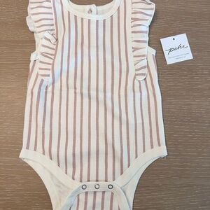 NWT Pehr Sleeveless Ruffle Stripe Onesie - Size 6-12mos